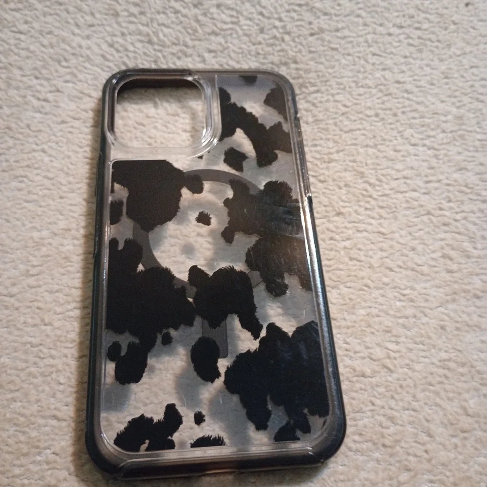 Cow Print MagSafe Case for iPhone 16 Pro Max Black White Clear Protective Cover